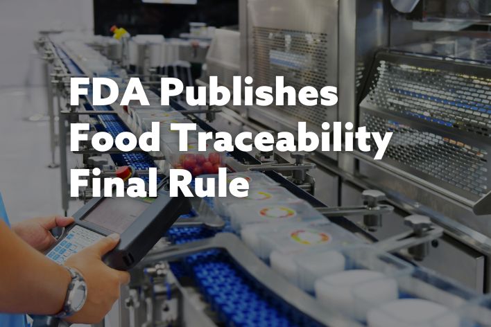 Production line, checking food traceability with technology, automation with text overlay 