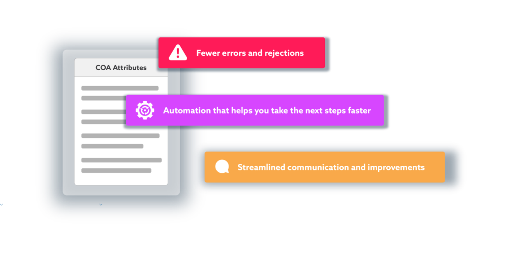 COA attributes pop up with messages about the benefits of AI and IDP