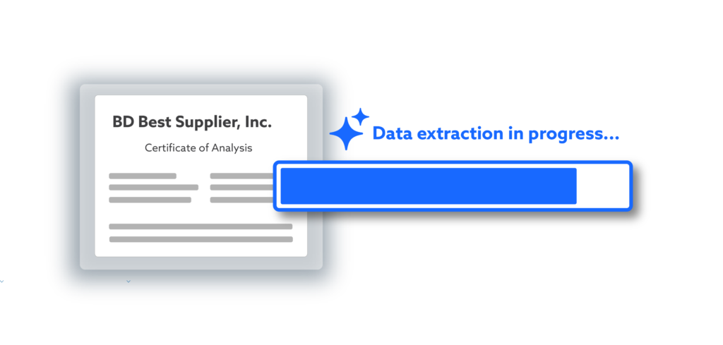 COA data extraction in process with TraceGains intelligent document processing (IDP)