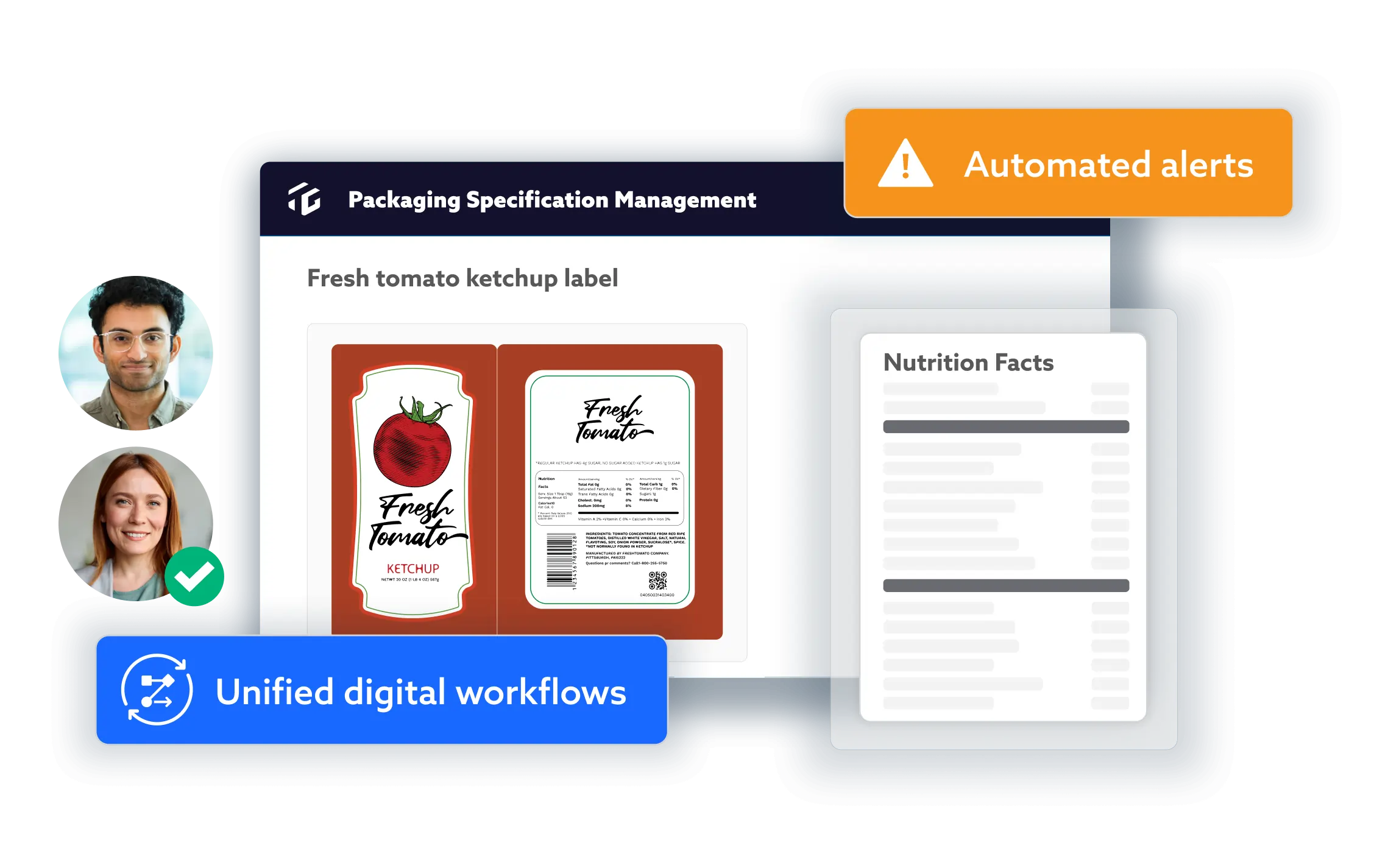TraceGains Supplier Management solution preview showing audit-ready functionality like missing document reports