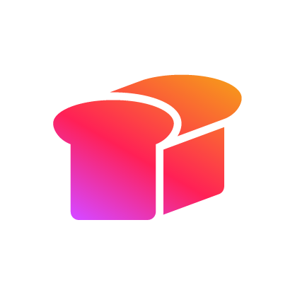 Bread and bakery gradient icon